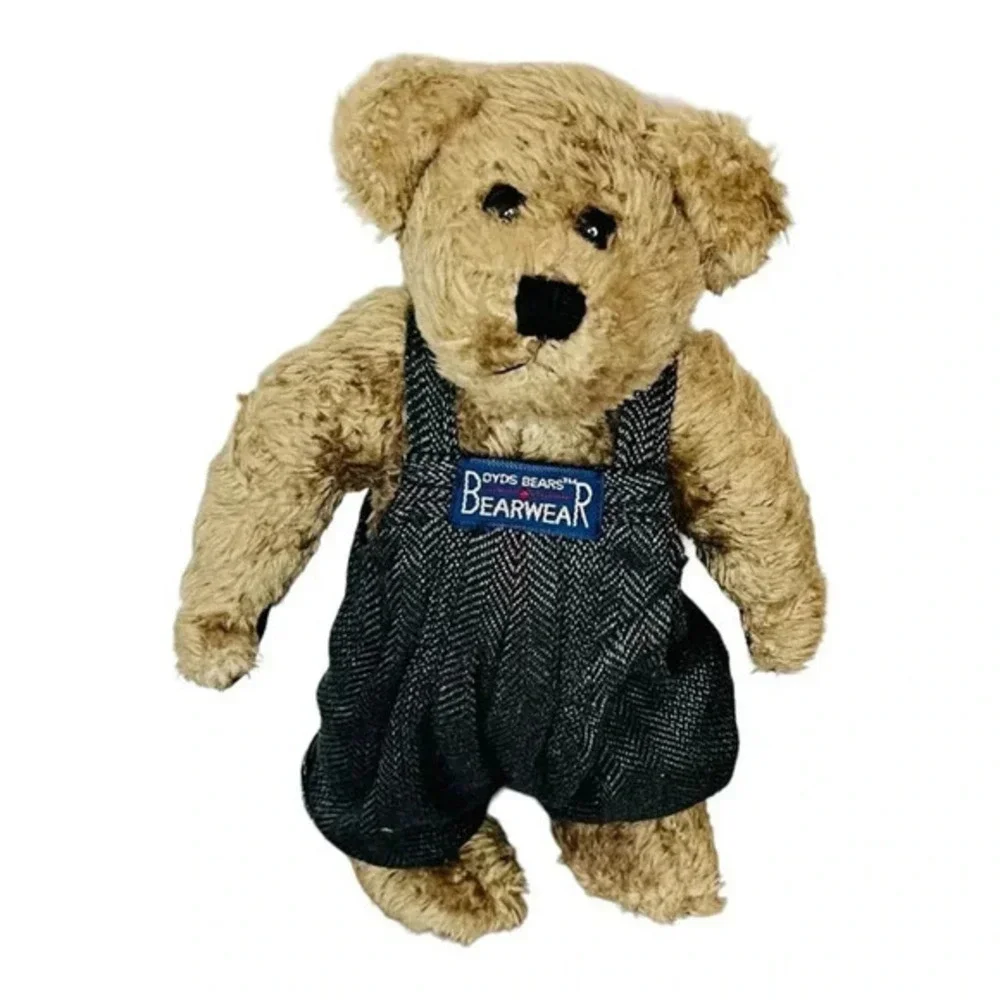 Boyds Bears Edmund T Bear‎ Fall 1996 Green Sweater Jeans Overalls 10
